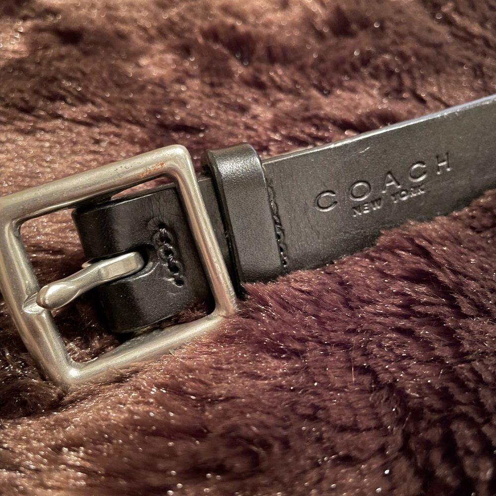 Coach leather belt with brass buckle